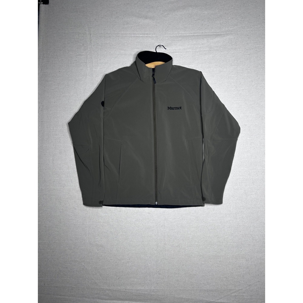 Marmot Softshell Jacket Men's M Olive Green Full Zip Fleece Lined Outdoor